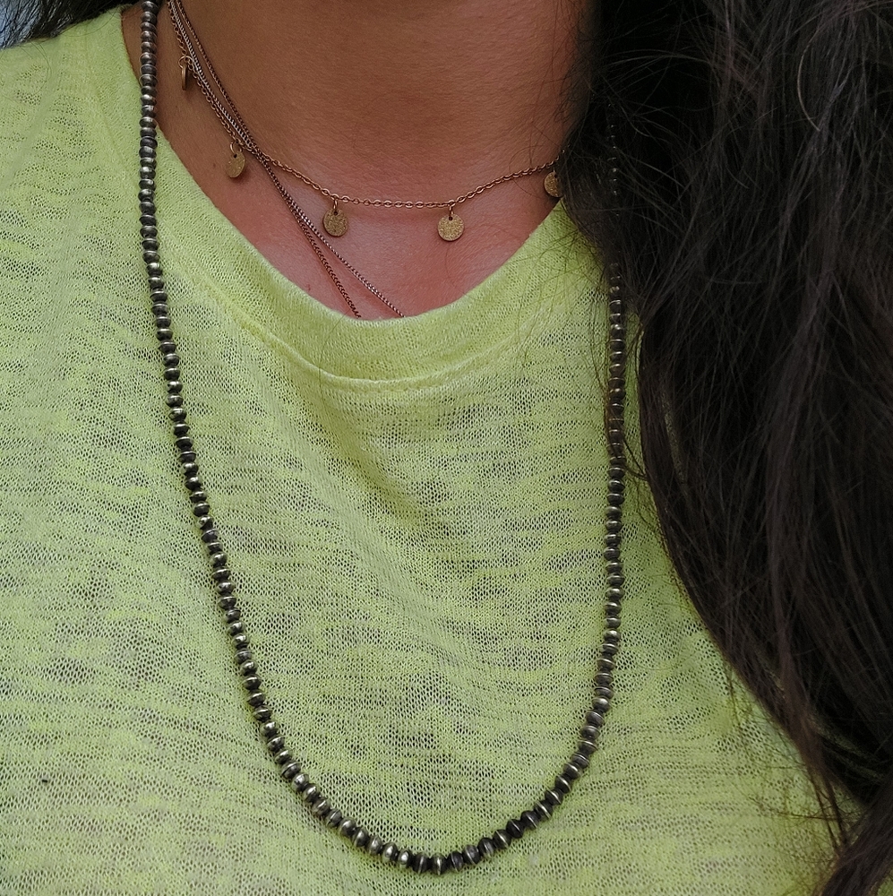 Vintage Silver Beaded Necklace